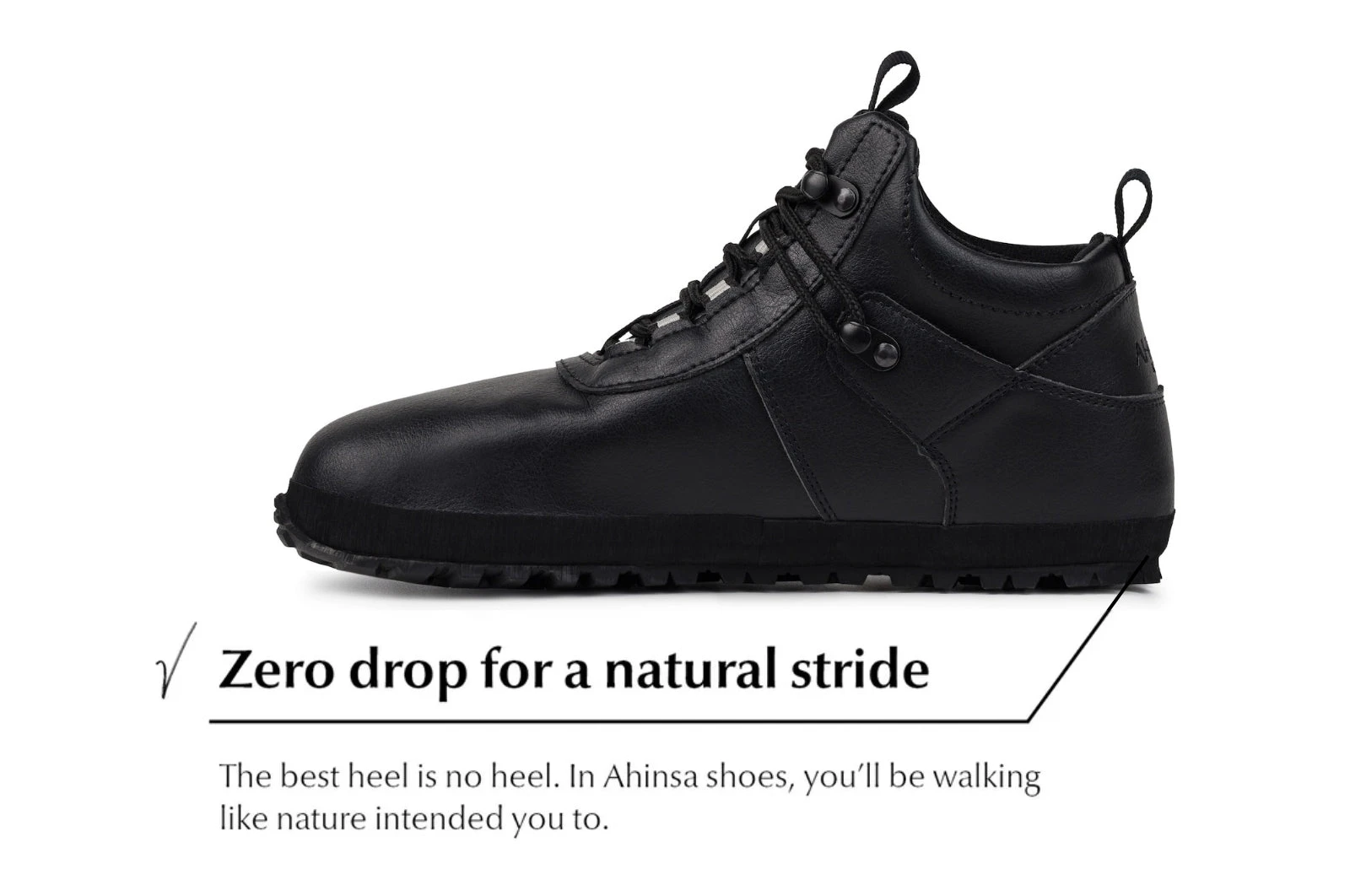 Ботинки Ahinsa Hiker Ankle xWide Barefoot — чёрный, фото 5